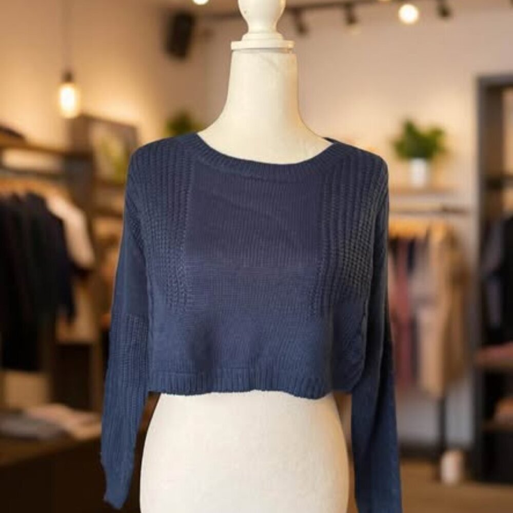 BLUE CROP SWEATER - Picture 2 of 4